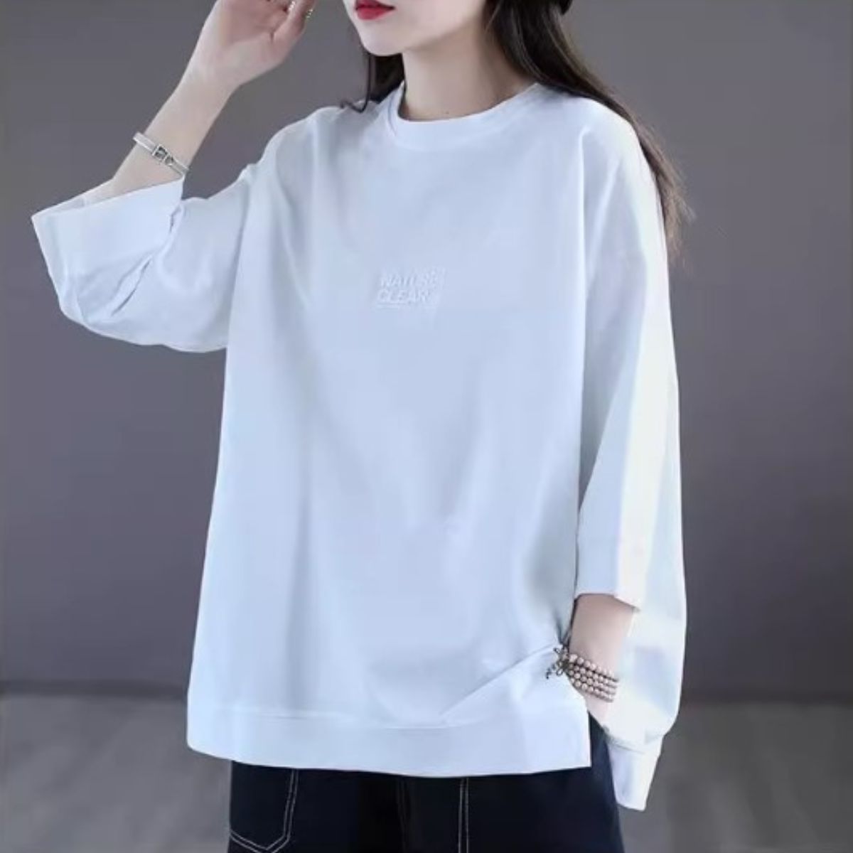 T-Shirts/シンプル７分袖Tシャツ ST/No.27751