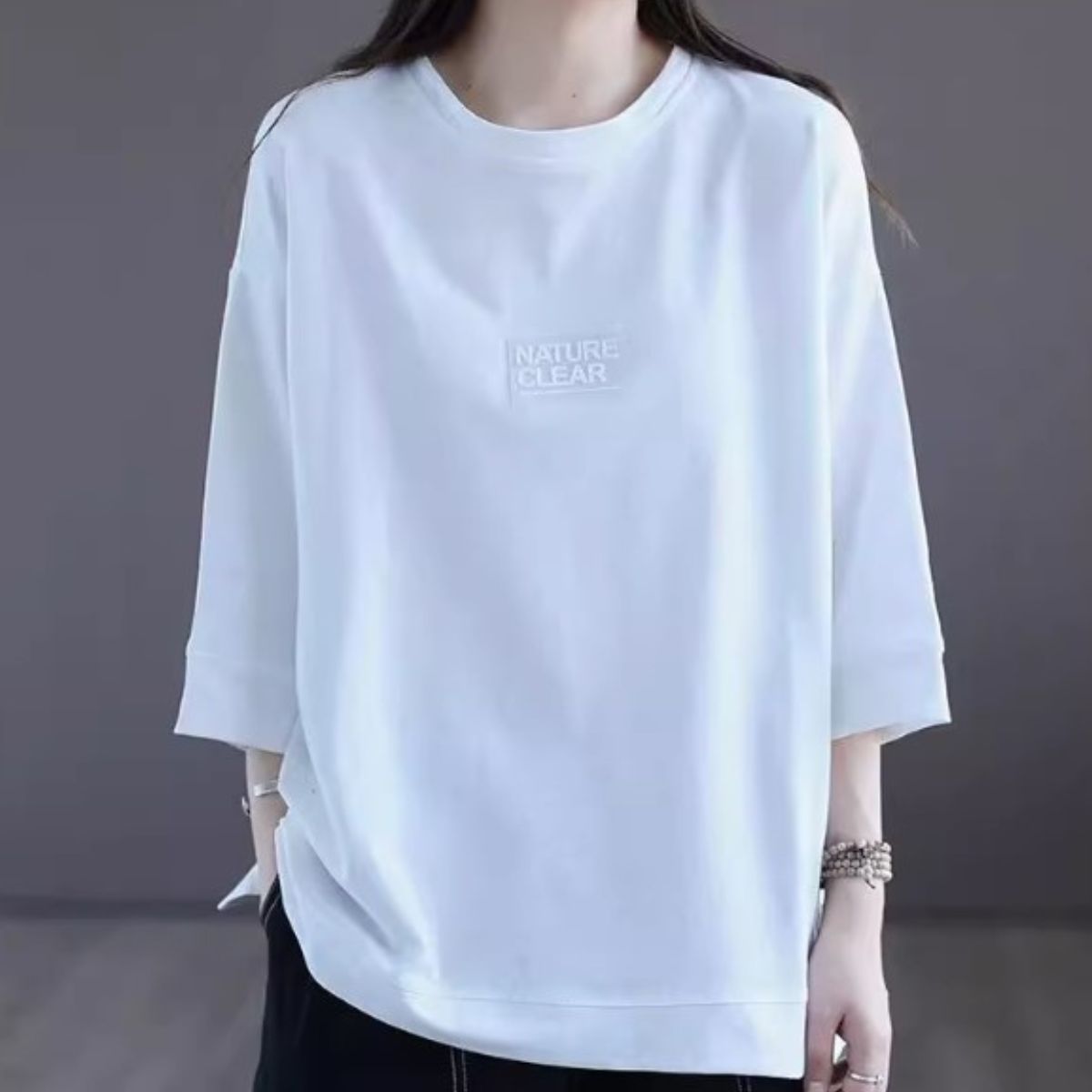 T-Shirts/シンプル７分袖Tシャツ ST/No.27751