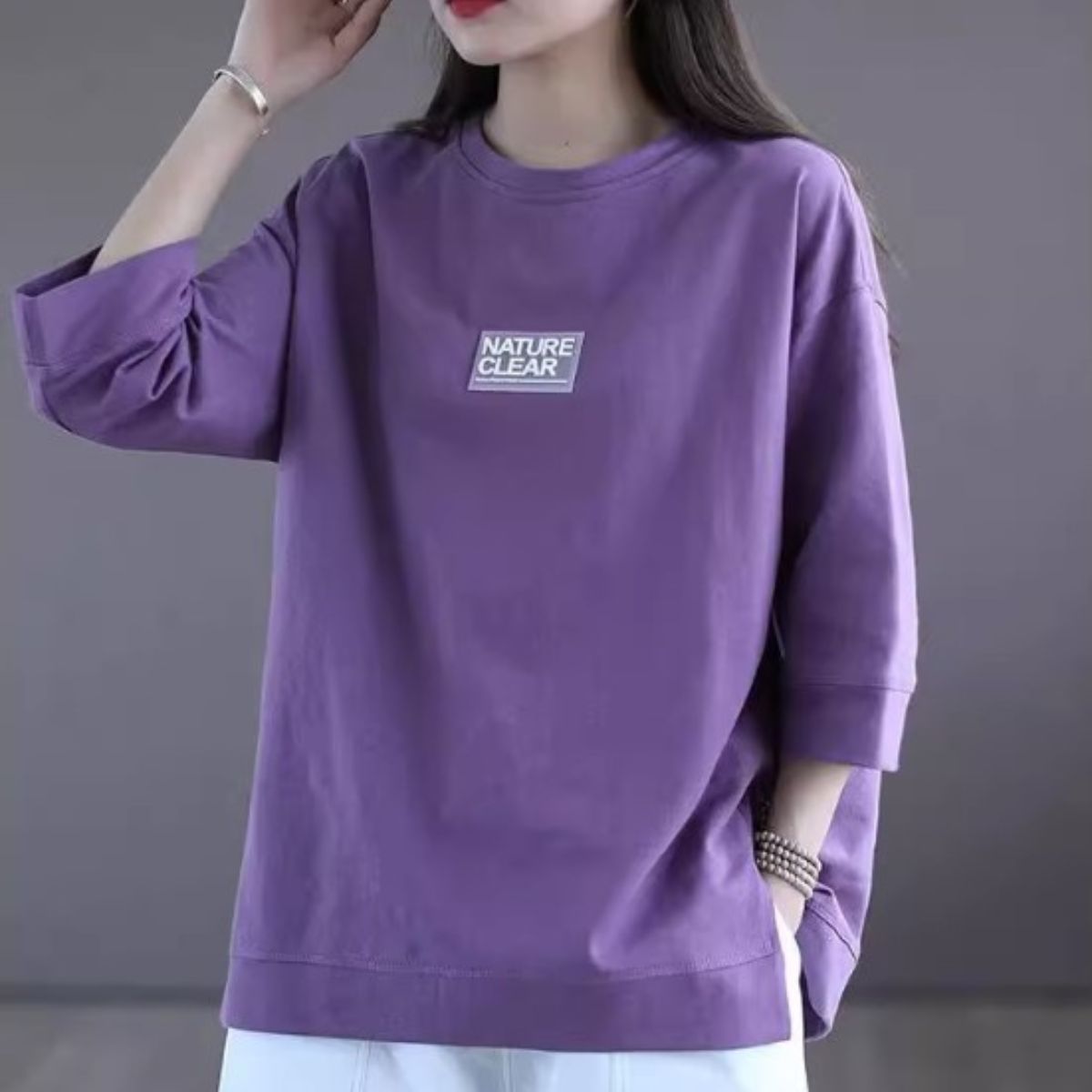 T-Shirts/シンプル７分袖Tシャツ ST/No.27751