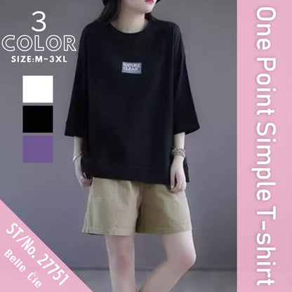 T-Shirts/シンプル７分袖Tシャツ ST/No.27751