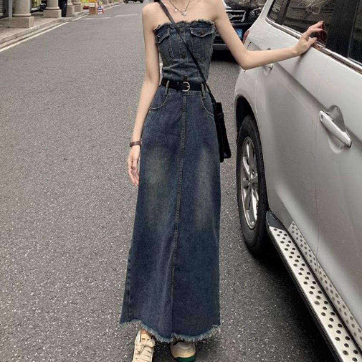 Dress/デニムスカートサロペット ST/No.27752
