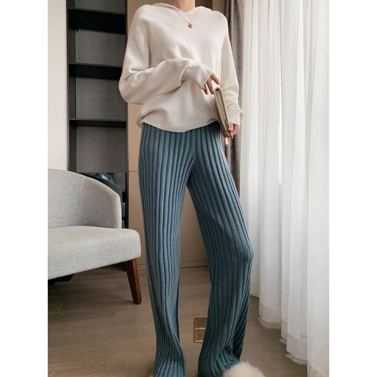 Pants/リラックスリブニットパンツ ST/No.27762