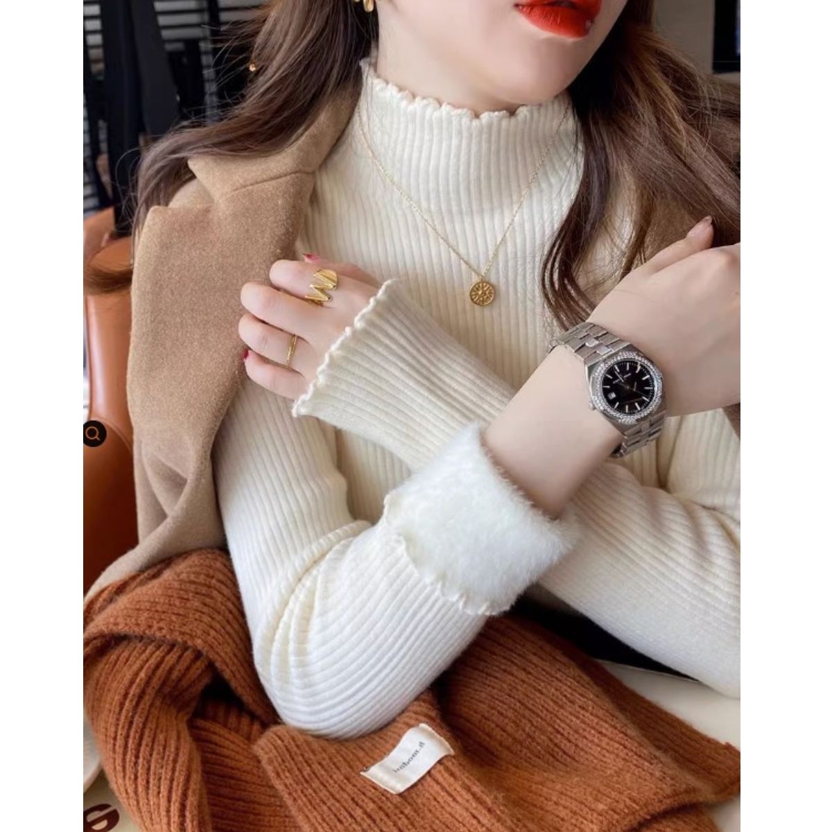 Knit/裏起毛ハイネックニットトップス ST/No.27783
