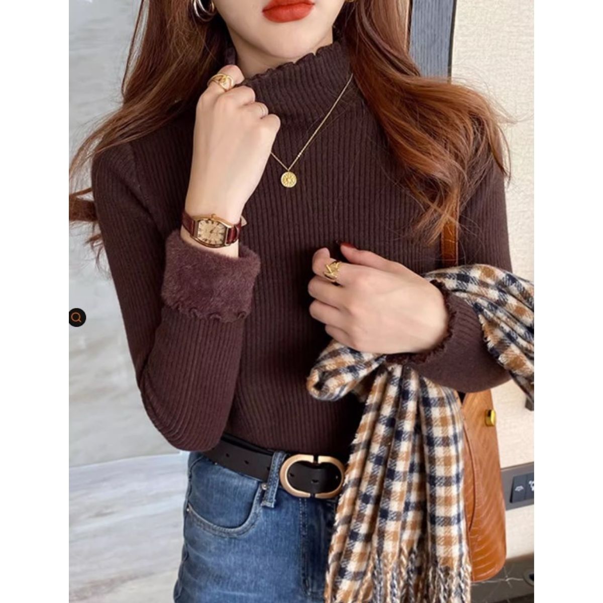 Knit/裏起毛ハイネックニットトップス ST/No.27783