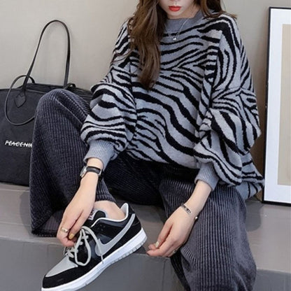 Knit/ゼブラ総柄ニットプルオーバー ST/No.27794