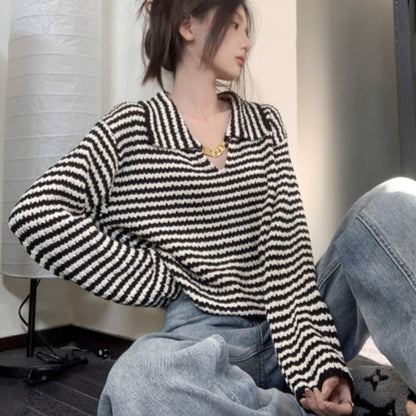 Knit/チャーム付ボーダーニットトップス ST/No.27813