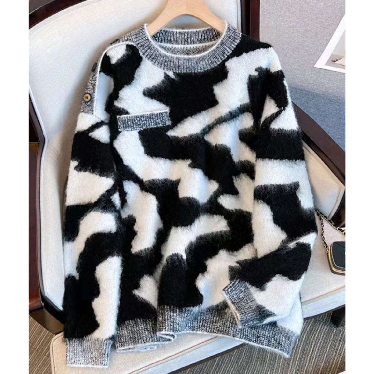 Knit/カラーマーブルニットプルオーバー ST/No.27816