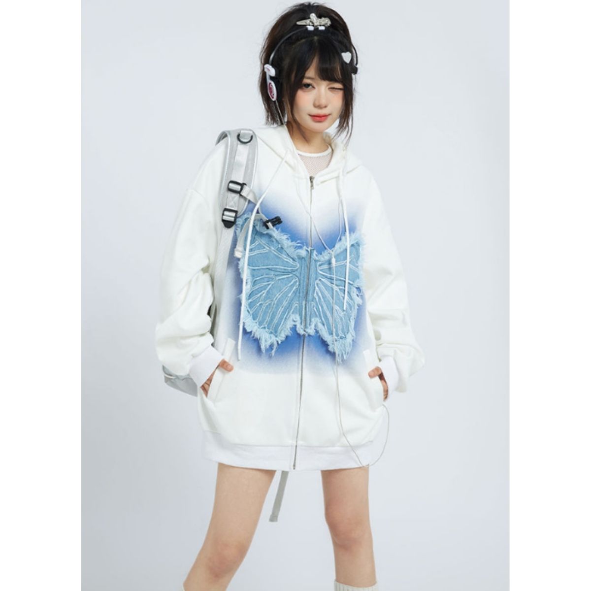 Parka/バタフライモチーフジップパーカー ST/No.27817