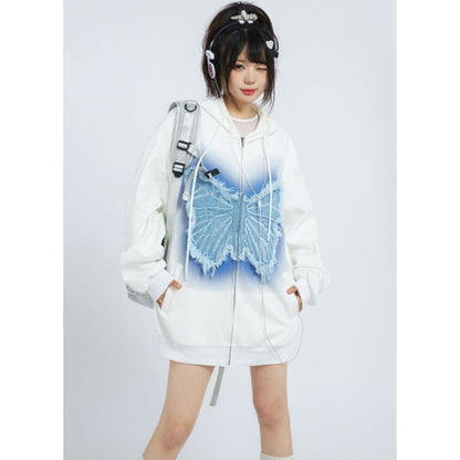 Parka/バタフライモチーフジップパーカー ST/No.27817