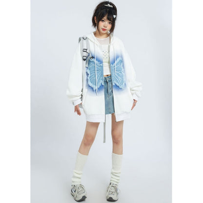 Parka/バタフライモチーフジップパーカー ST/No.27817