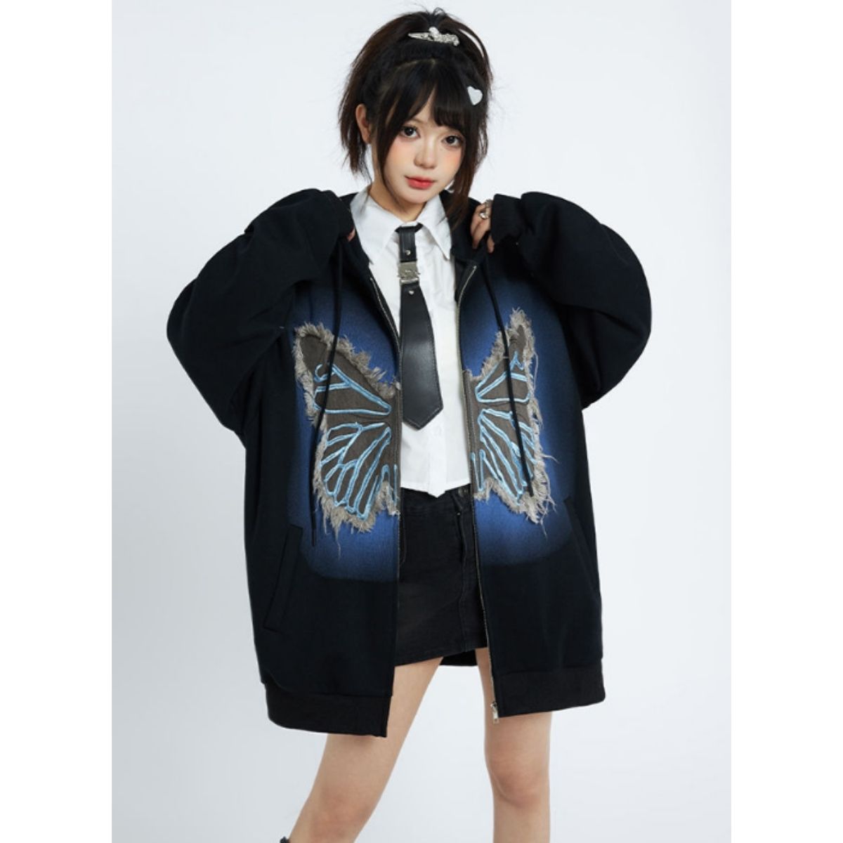 Parka/バタフライモチーフジップパーカー ST/No.27817