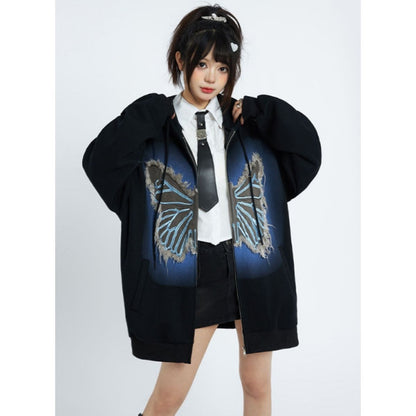 Parka/バタフライモチーフジップパーカー ST/No.27817