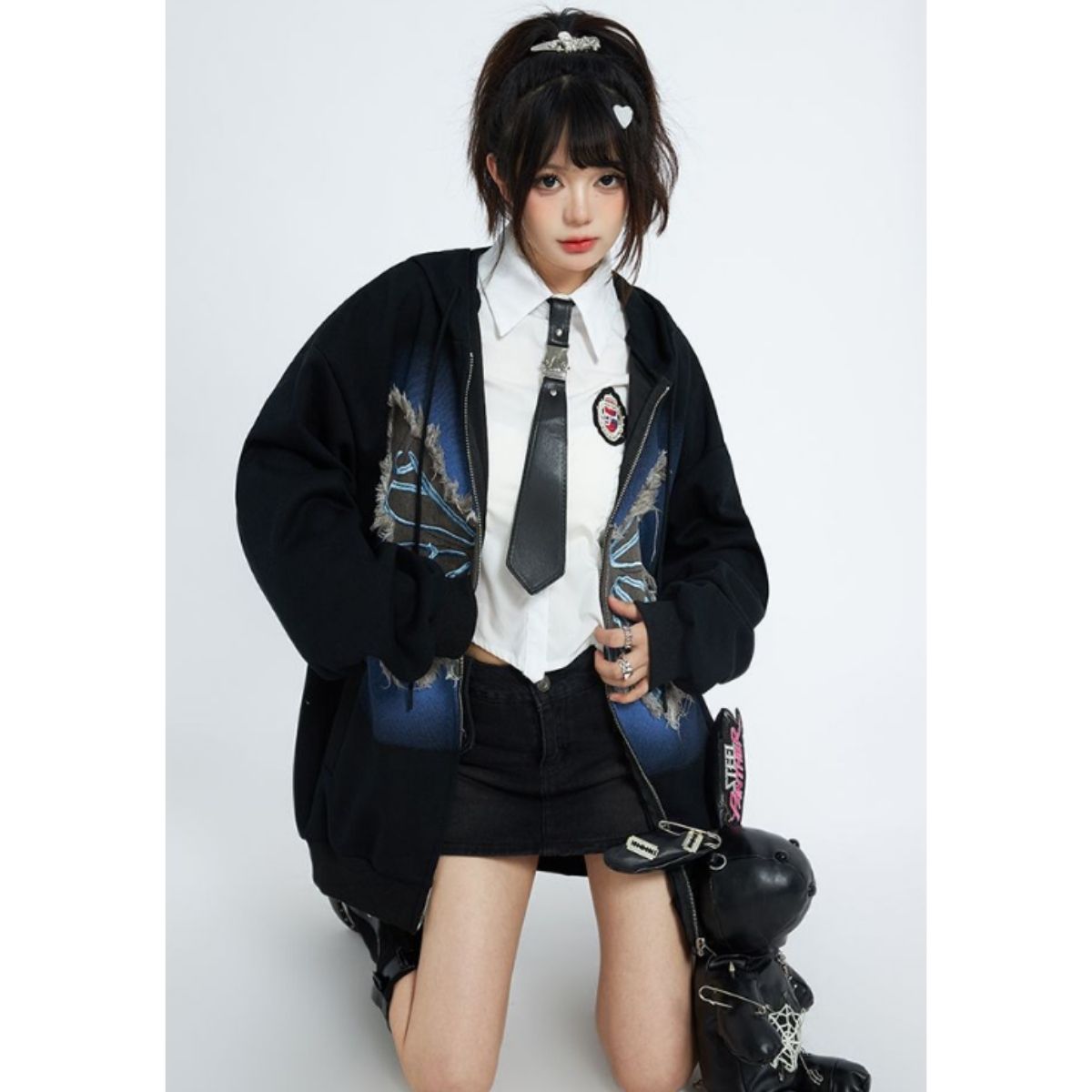 Parka/バタフライモチーフジップパーカー ST/No.27817