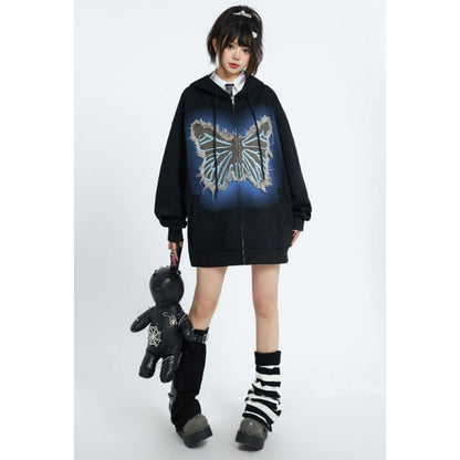 Parka/バタフライモチーフジップパーカー ST/No.27817