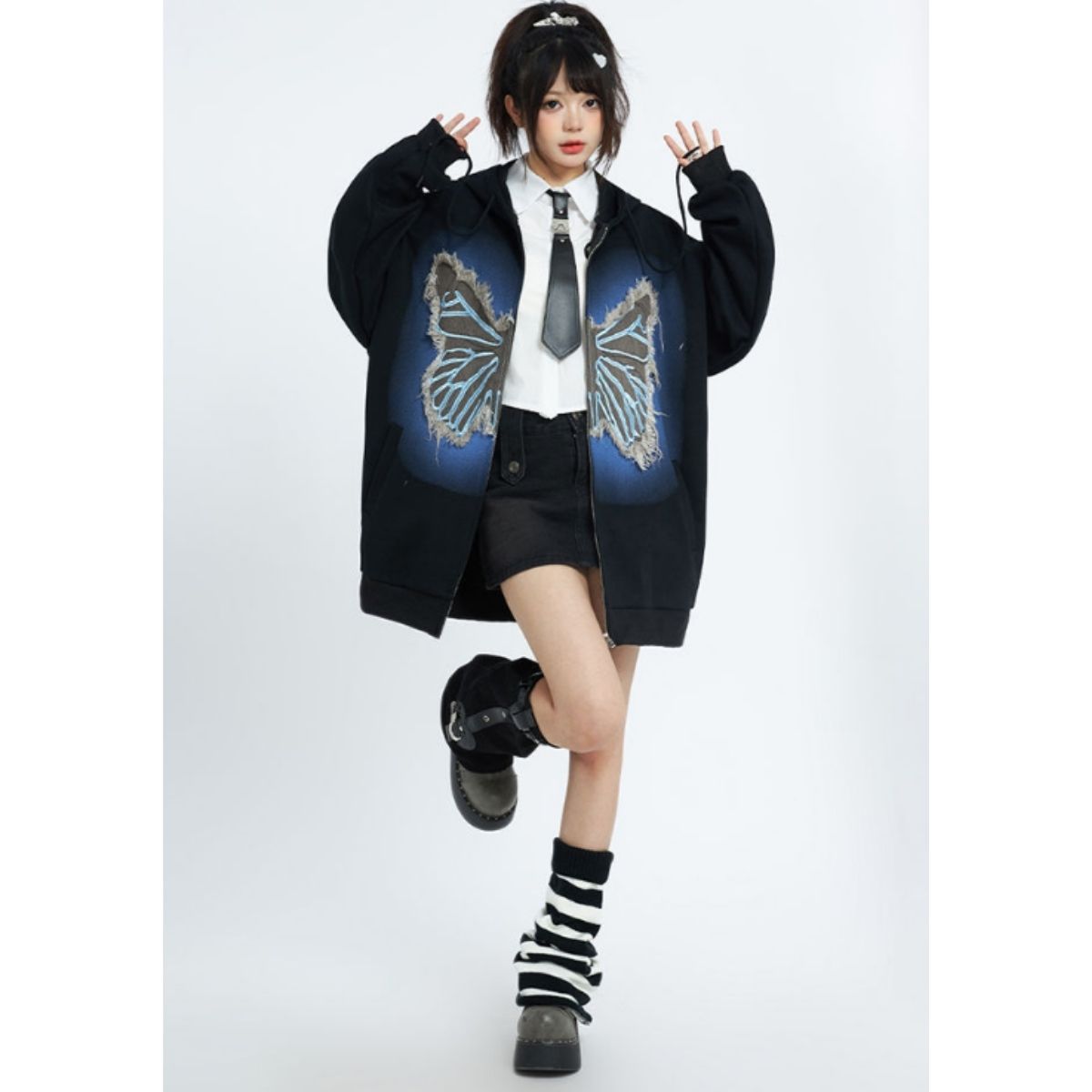 Parka/バタフライモチーフジップパーカー ST/No.27817