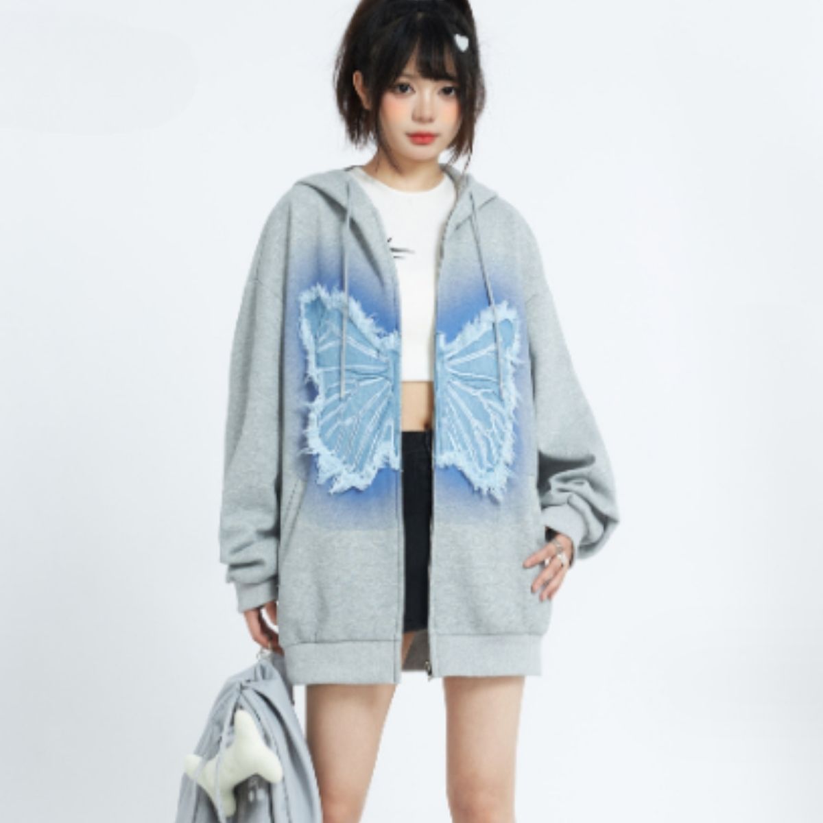 Parka/バタフライモチーフジップパーカー ST/No.27817