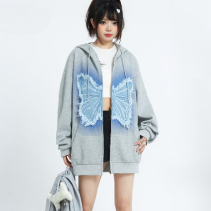Parka/バタフライモチーフジップパーカー ST/No.27817