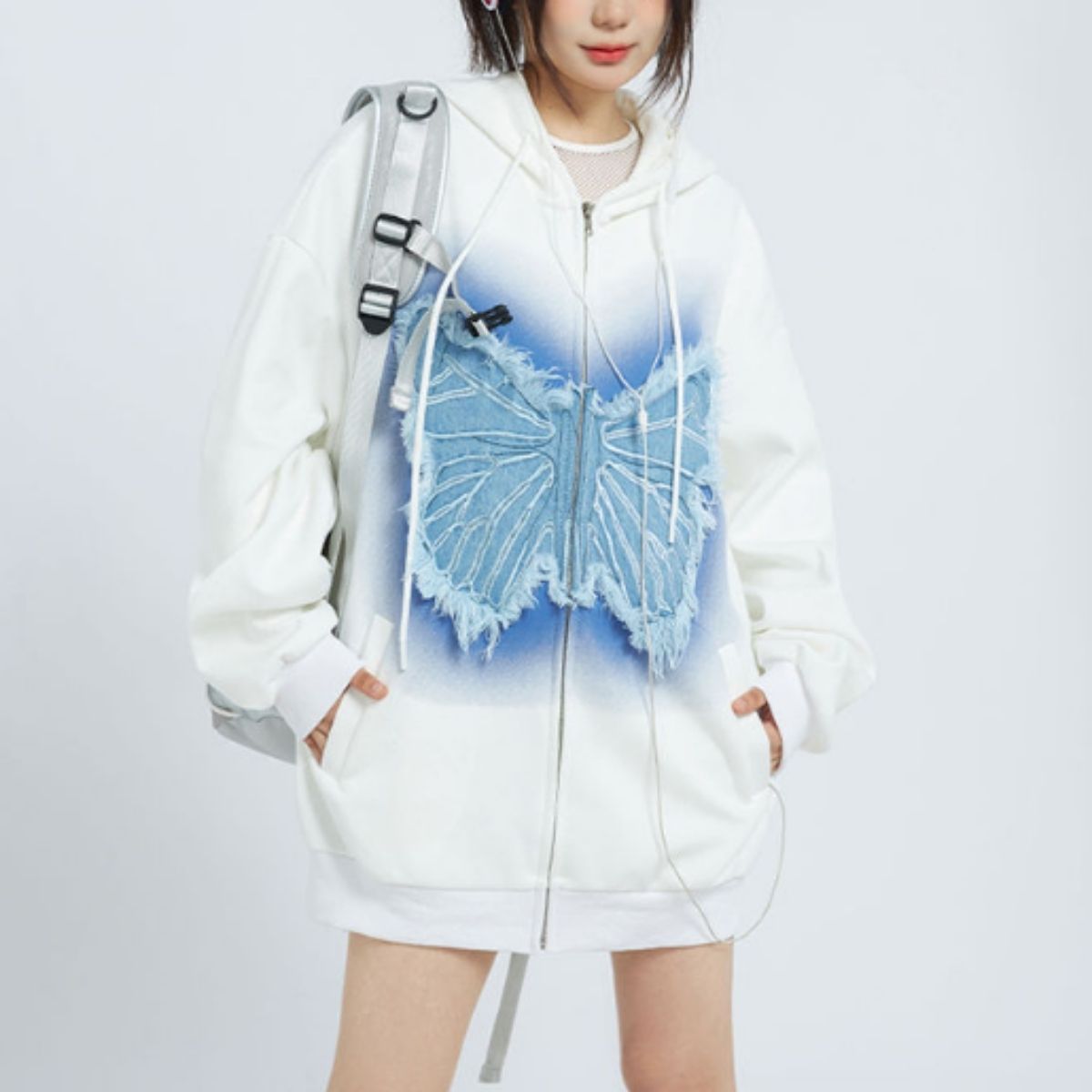 Parka/バタフライモチーフジップパーカー ST/No.27817