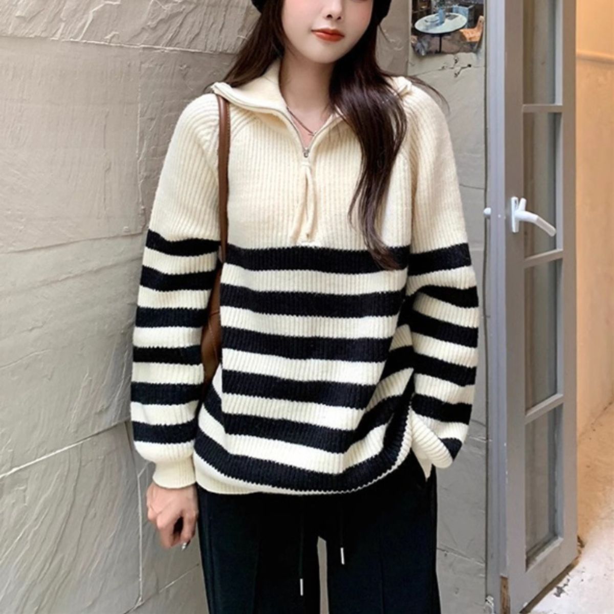 Knit/ハーフジップハイネックＢＤニット ST/No.27820