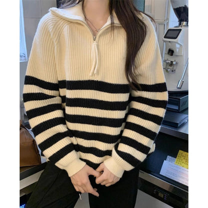 Knit/ハーフジップハイネックＢＤニット ST/No.27820