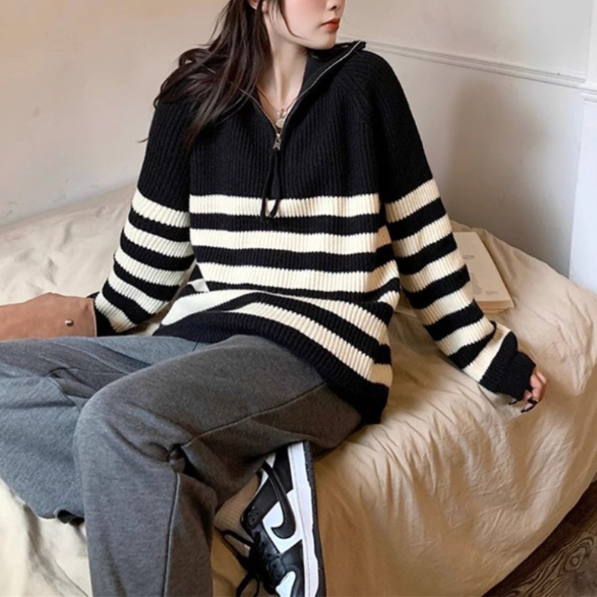 Knit/ハーフジップハイネックＢＤニット ST/No.27820