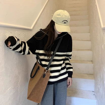 Knit/ハーフジップハイネックＢＤニット ST/No.27820