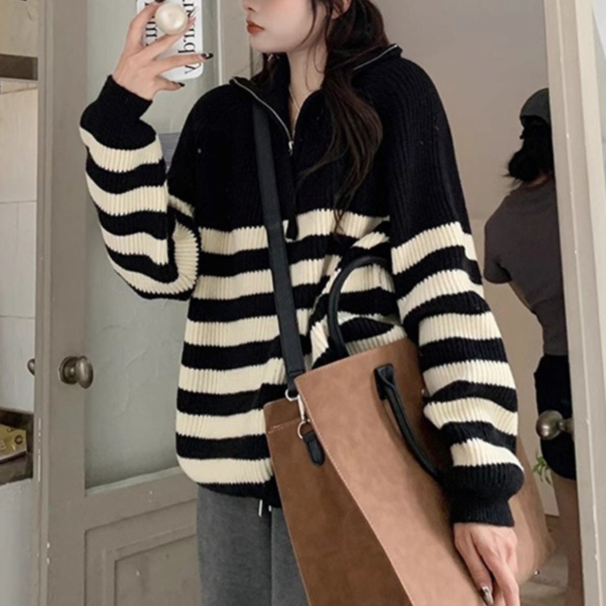 Knit/ハーフジップハイネックＢＤニット ST/No.27820