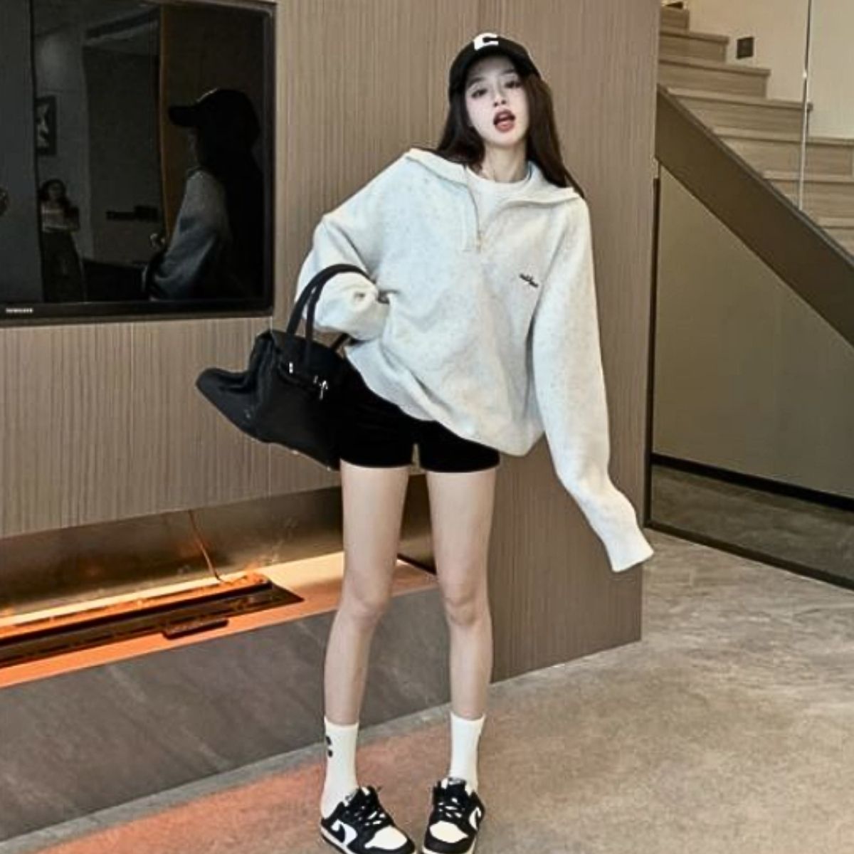 Knit/ハーフジップ杢ニットプルオーバー ST/No.27823