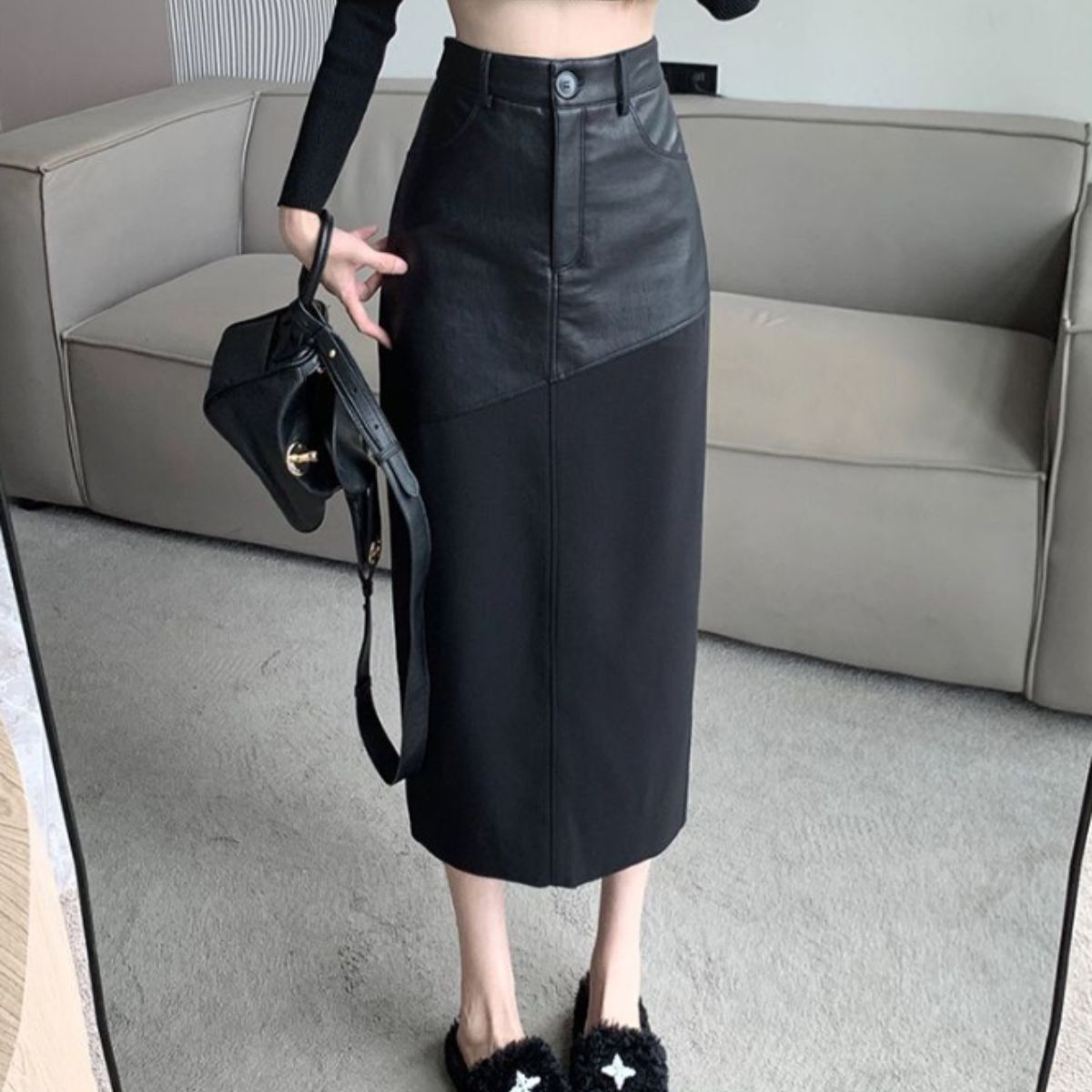 Skirt/異素材切り替えタイトスカート ST/No.27824