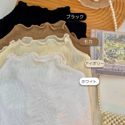 Blouse/ハイネックシアーウェーブトップス ST/No.27826