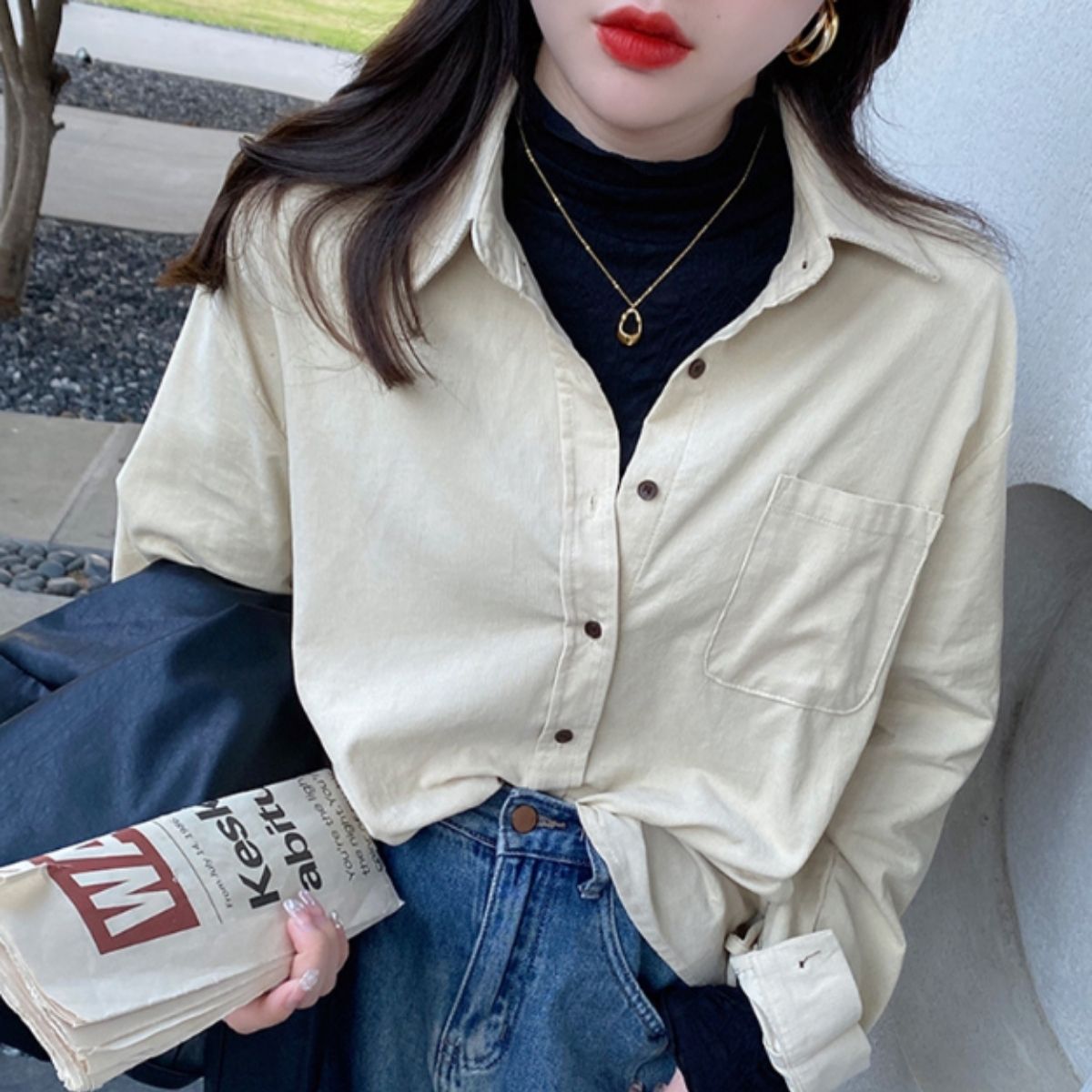 Blouse/ハイネックシアーウェーブトップス ST/No.27826