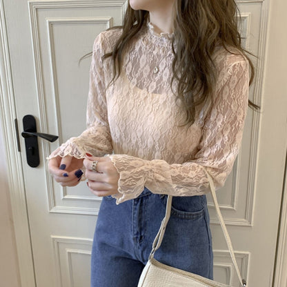 Blouse/ハイネックシアー小花長袖トップス ST/No.27828
