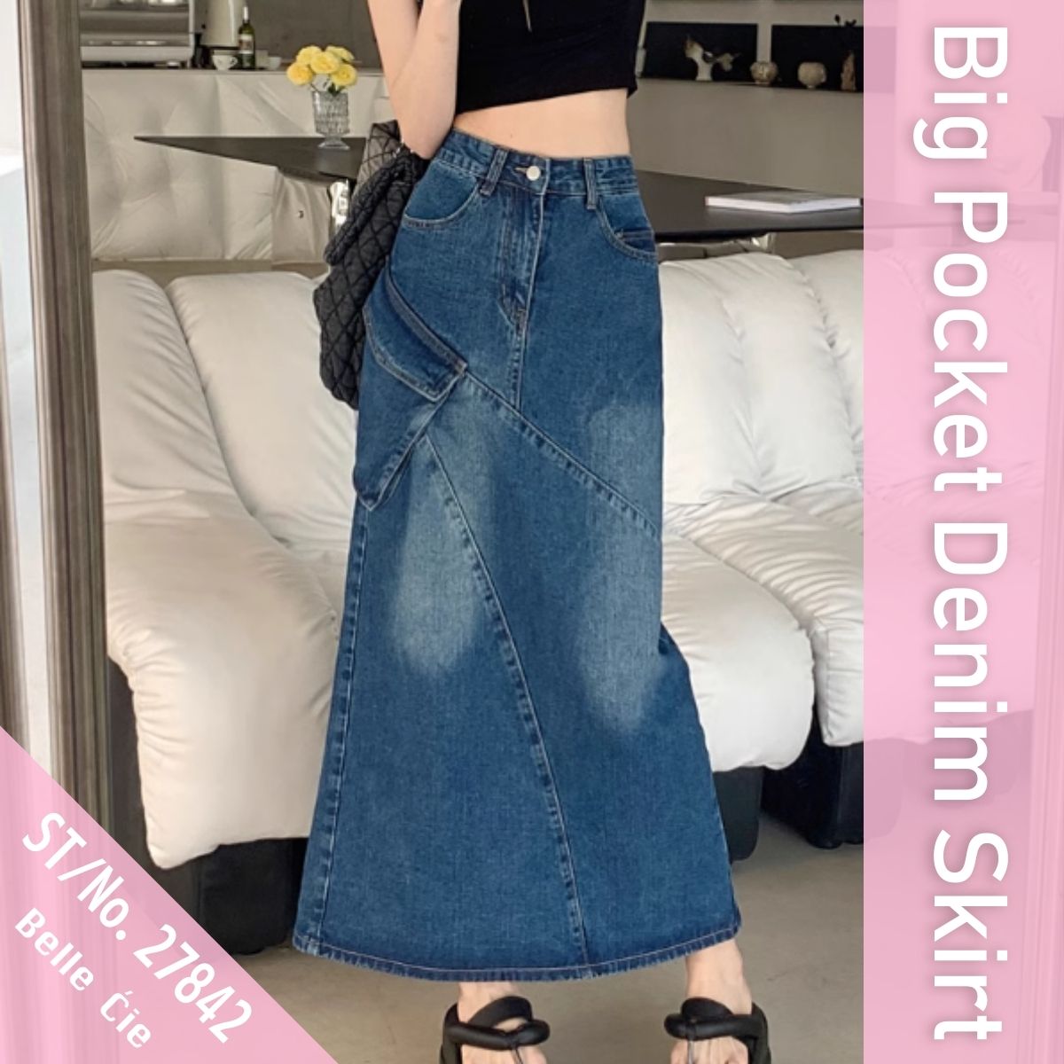Skirt/サイドポケットデニムスカート ST/No.27842