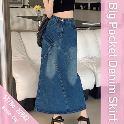 Skirt/サイドポケットデニムスカート ST/No.27842