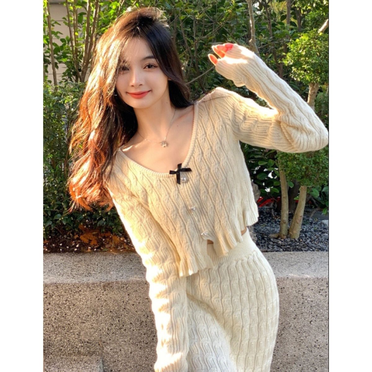 Knit/リボンガーリーニットセットアップ ST/No.27853 – Belle Ćie
