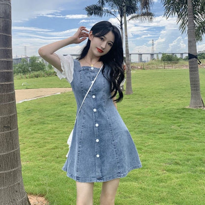 Dress/異素材スリーブデニムワンピース ST/No.27873
