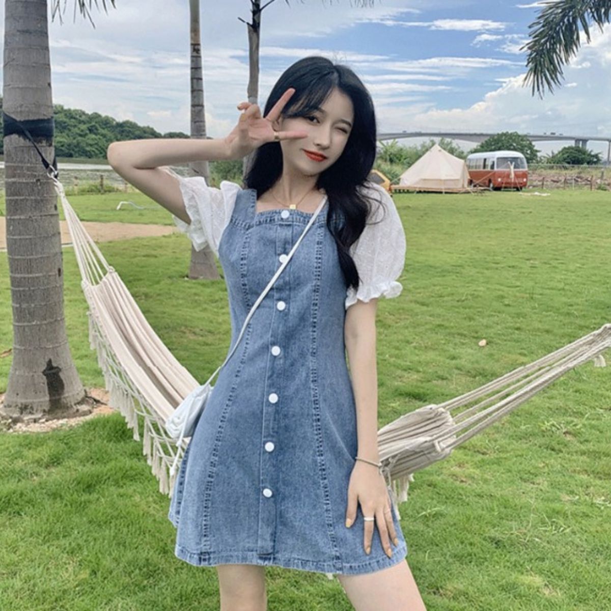 Dress/異素材スリーブデニムワンピース ST/No.27873