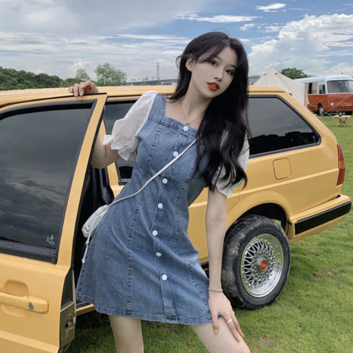 Dress/異素材スリーブデニムワンピース ST/No.27873