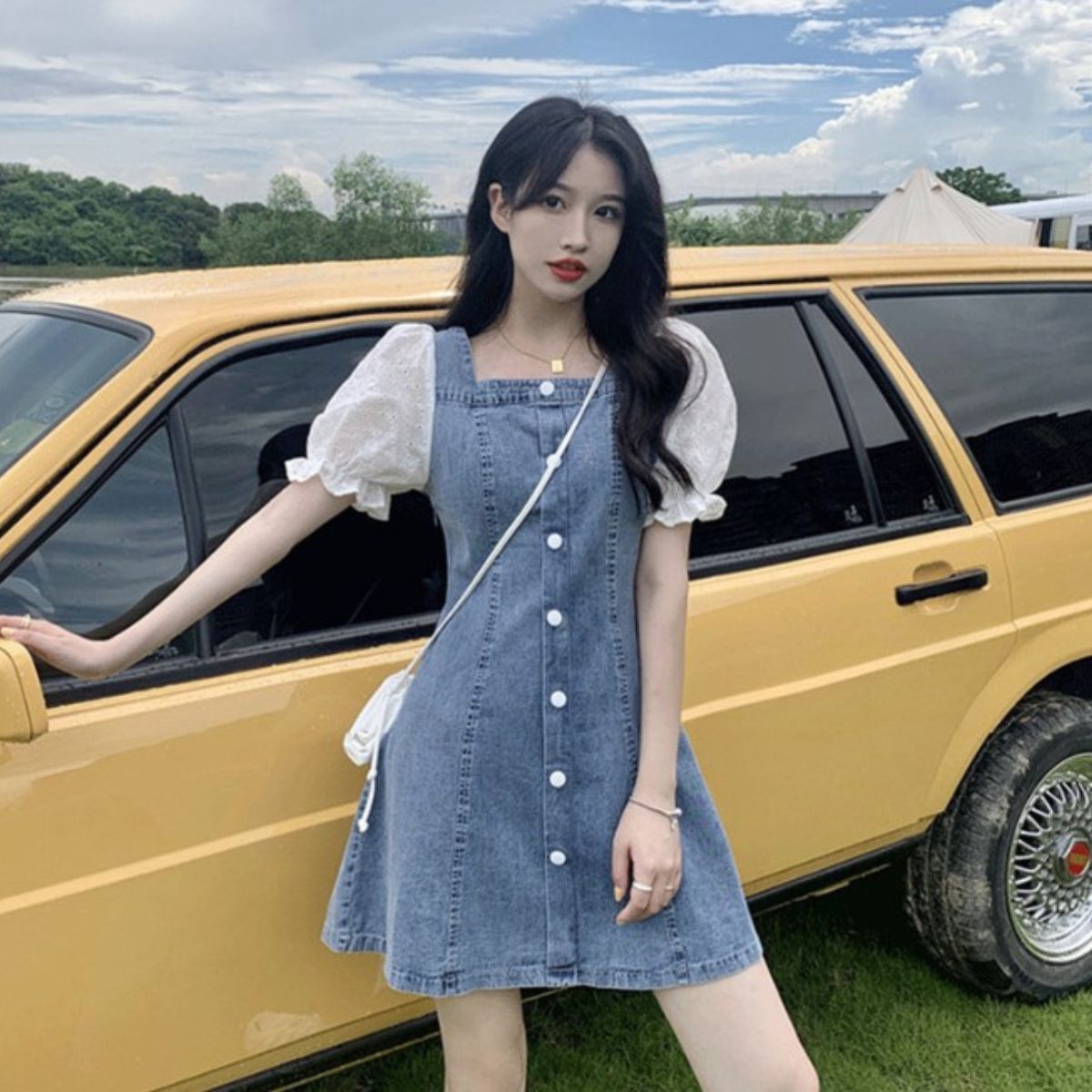 Dress/異素材スリーブデニムワンピース ST/No.27873