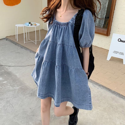Dress/ティアードデニムワンピース ST/No.27875