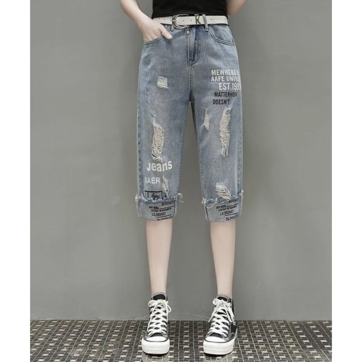 Pants/ダメージデニムハーフパンツ ST/No.27880