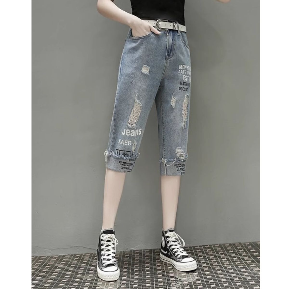 Pants/ダメージデニムハーフパンツ ST/No.27880