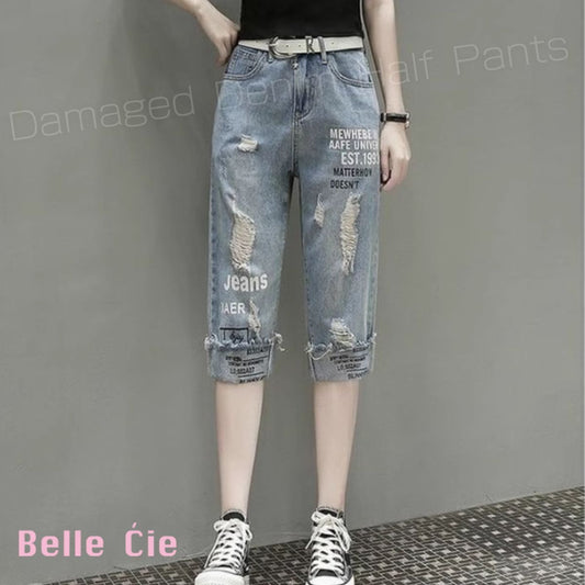 Pants/ダメージデニムハーフパンツ ST/No.27880