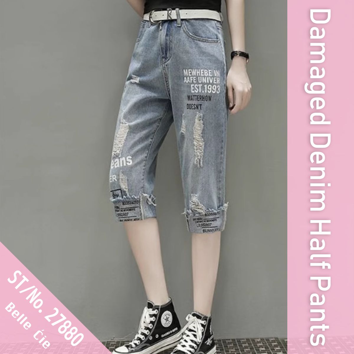 Pants/ダメージデニムハーフパンツ ST/No.27880