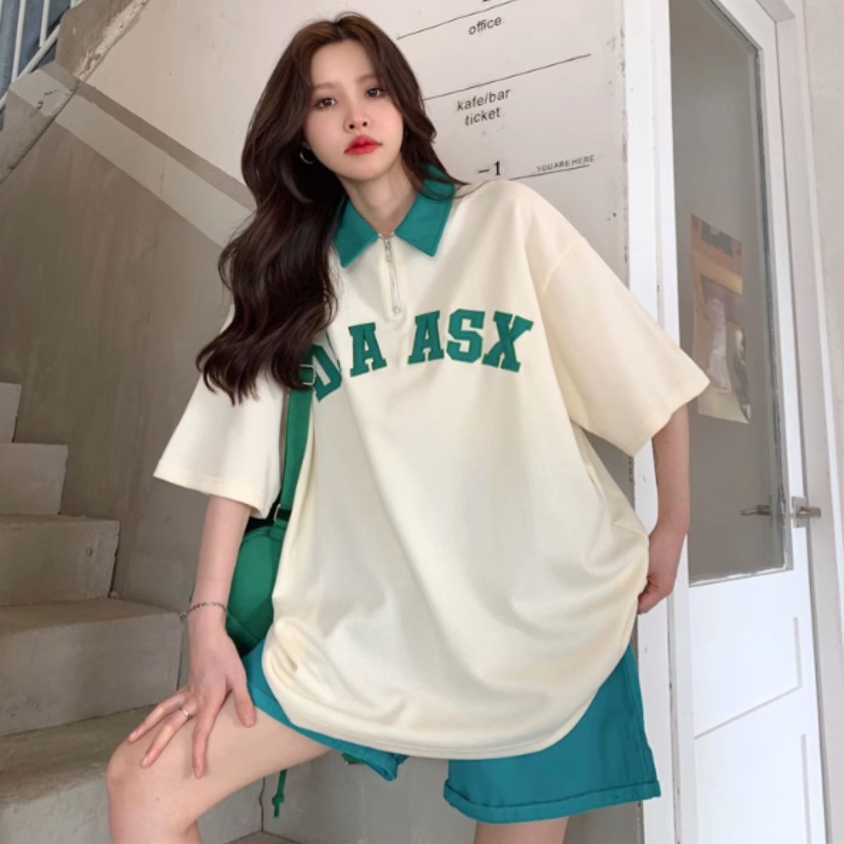 T-Shirts/半袖ハーフジップロゴTシャツ ST/No.27883