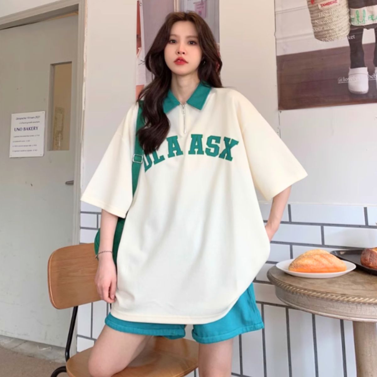 T-Shirts/半袖ハーフジップロゴTシャツ ST/No.27883
