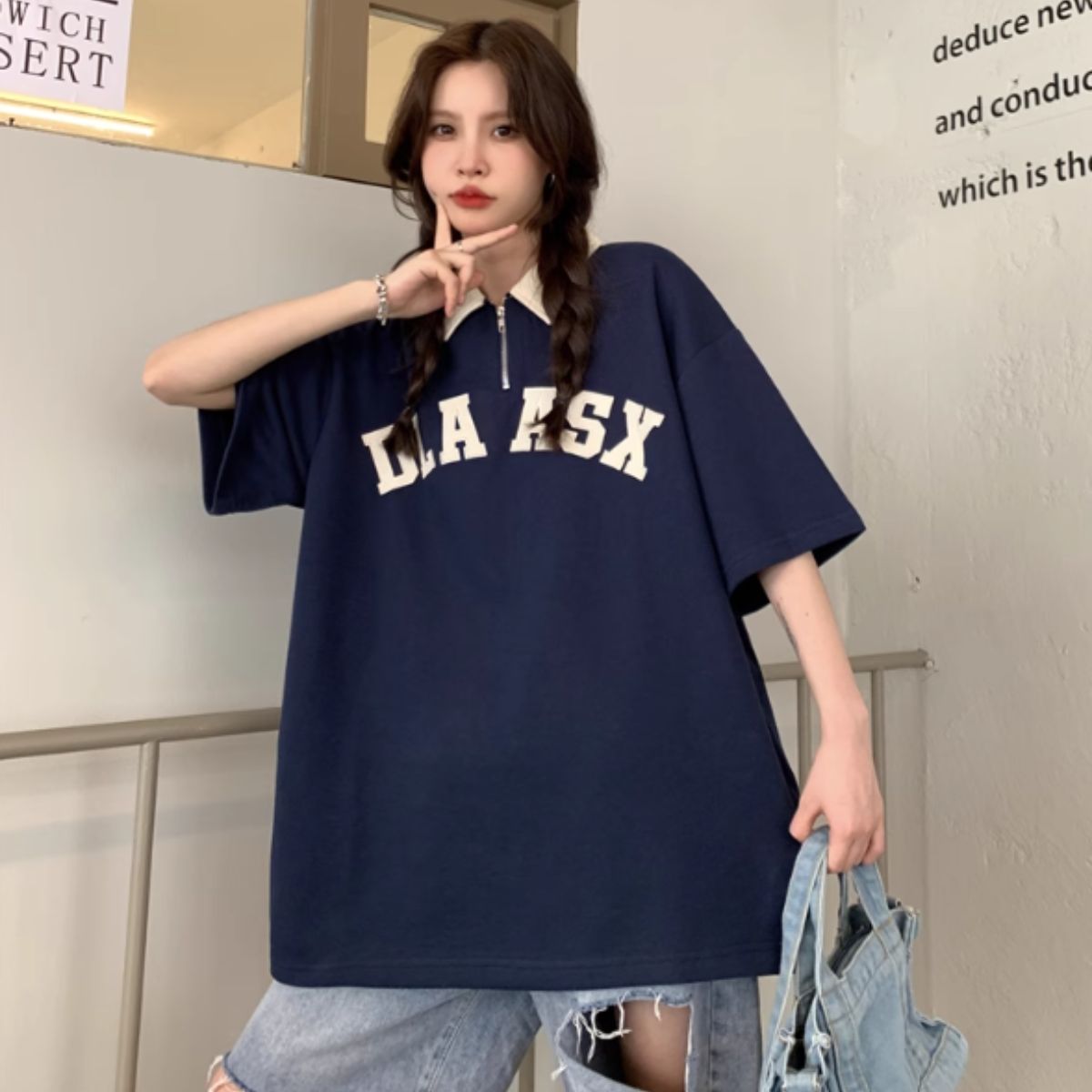 T-Shirts/半袖ハーフジップロゴTシャツ ST/No.27883