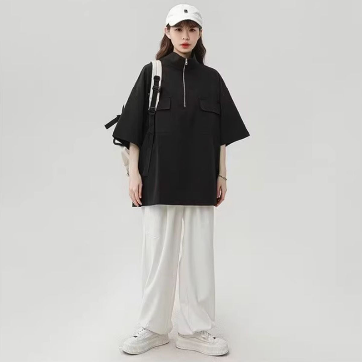 Blouse/ハーフジップビッグシルエットＴ ST/No.27886