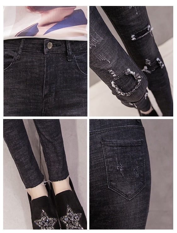 Pants/ダメージデニムスキニーパンツジーンズ ST/No.28028