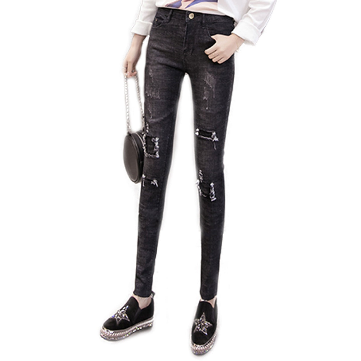 Pants/ダメージデニムスキニーパンツジーンズ ST/No.28028